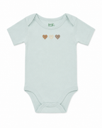 Blue Heart Embroidered Bodysuit