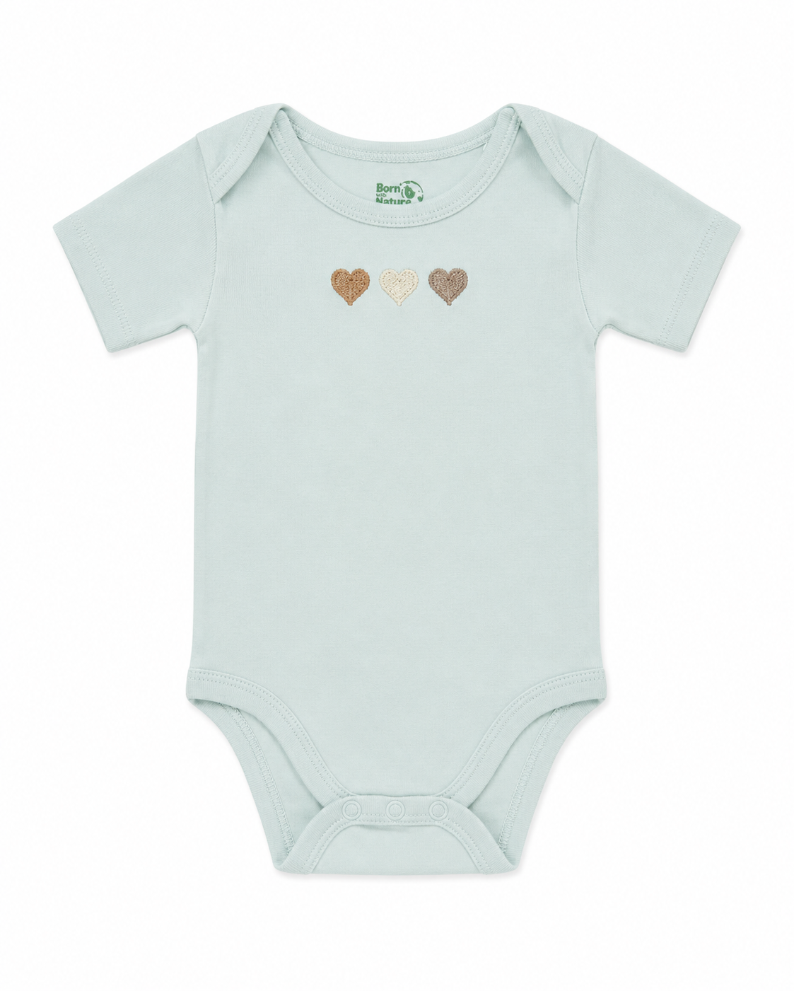 Blue Heart Embroidered Bodysuit
