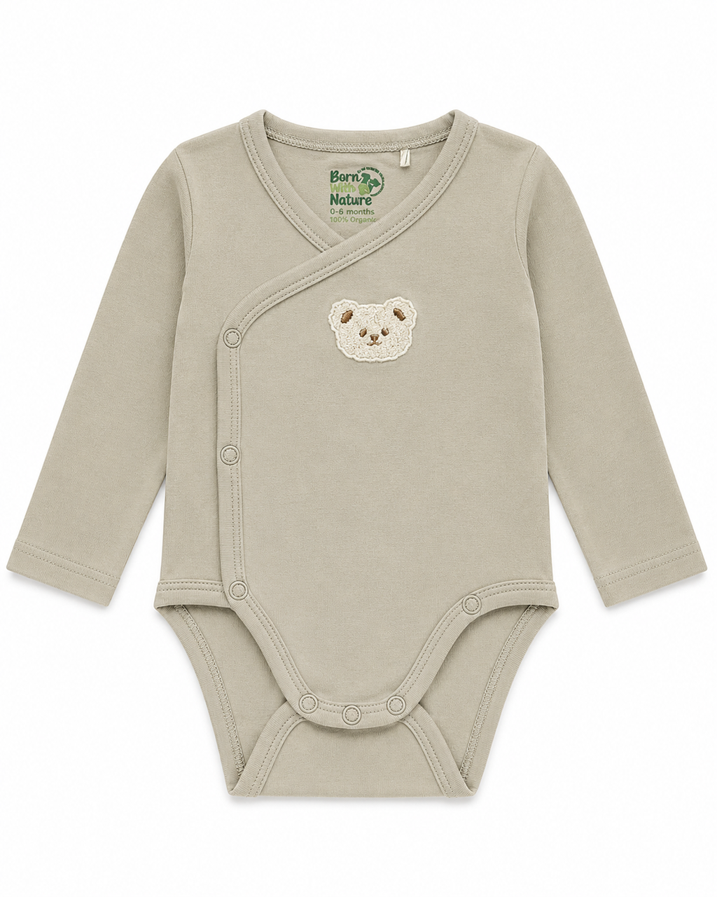 Long Sleeve Kimono Bodysuit – Soft Baby Wrap Onesie for Newborns & Preemies