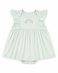The "Macrame Rainbow" Bamboo Flutter-Sleeve Frock with Bodysuit
