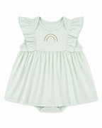 The "Macrame Rainbow" Bamboo Flutter-Sleeve Frock with Bodysuit