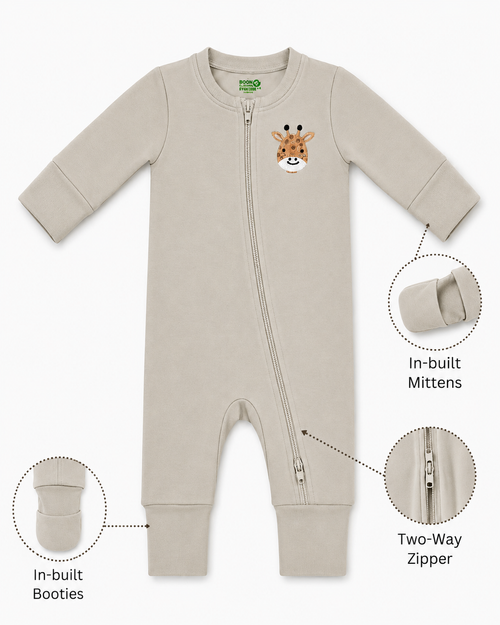 Convertible Sleepsuit with Reversible Mittens, Booties & Two-Way Zipper