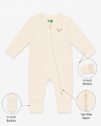Convertible Sleepsuit with Reversible Mittens, Booties & Two-Way Zipper
