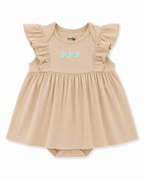 The "Three Flowers" Bamboo Flutter-Sleeve Frock with Bodysuit