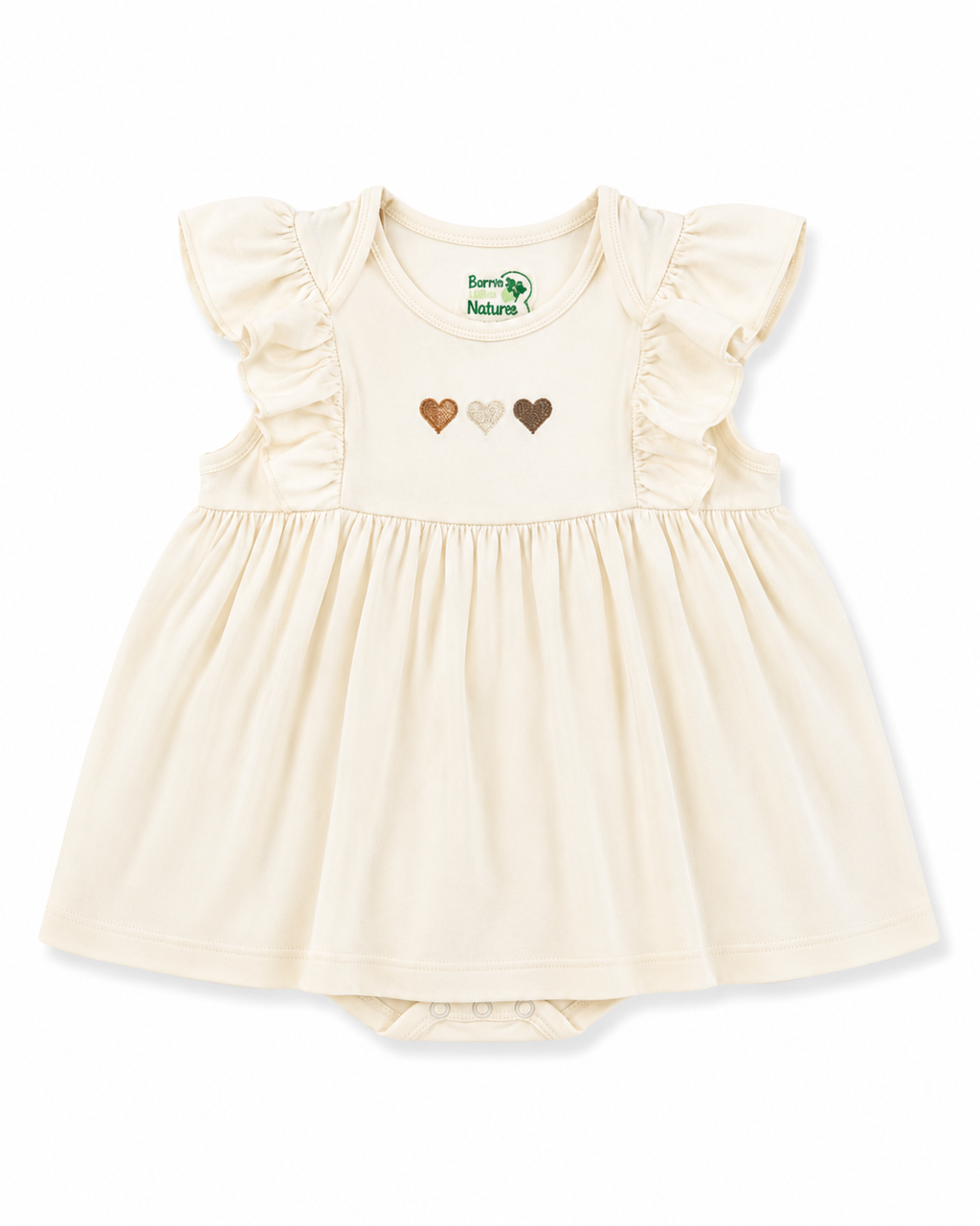 The "Three Hearts" Bamboo Flutter-Sleeve Frock with Bodysuit