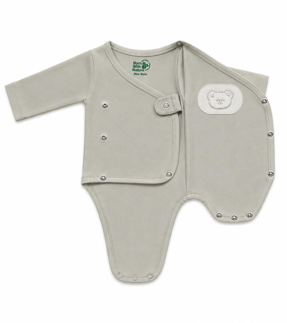 Long Sleeve Kimono Bodysuit – Soft Baby Wrap Onesie for Newborns & Preemies